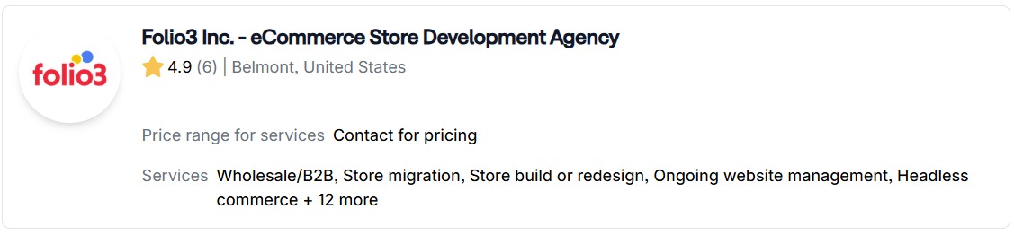 shopify development services: Folio3 inc - ecommerce store development agency