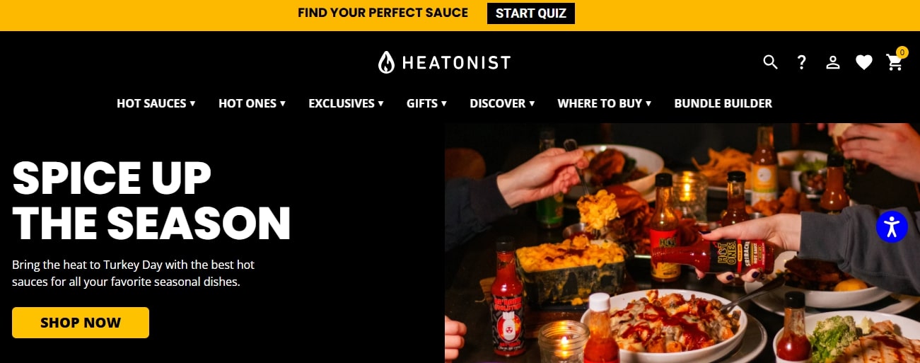shopify food and beverage stores: Heatonist Home Page