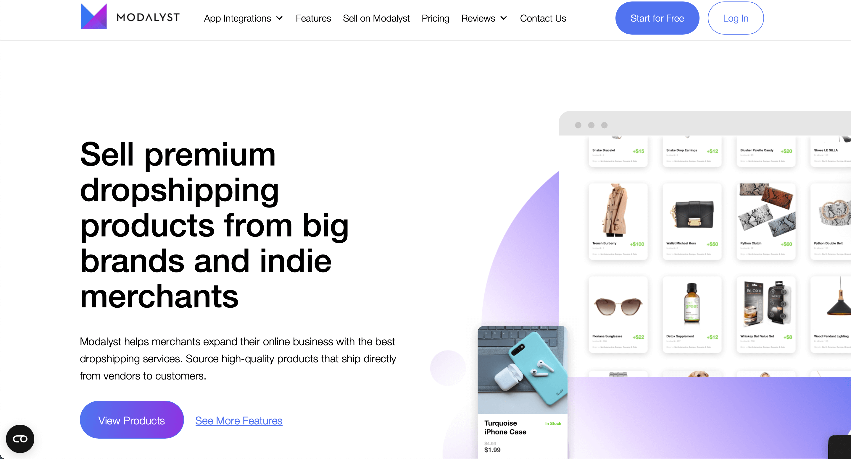 beauty dropshipping: Modalyst home page