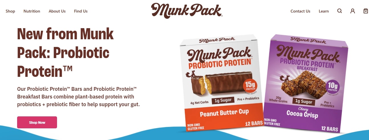 shopify food and beverage stores: Munk Pack Home Page