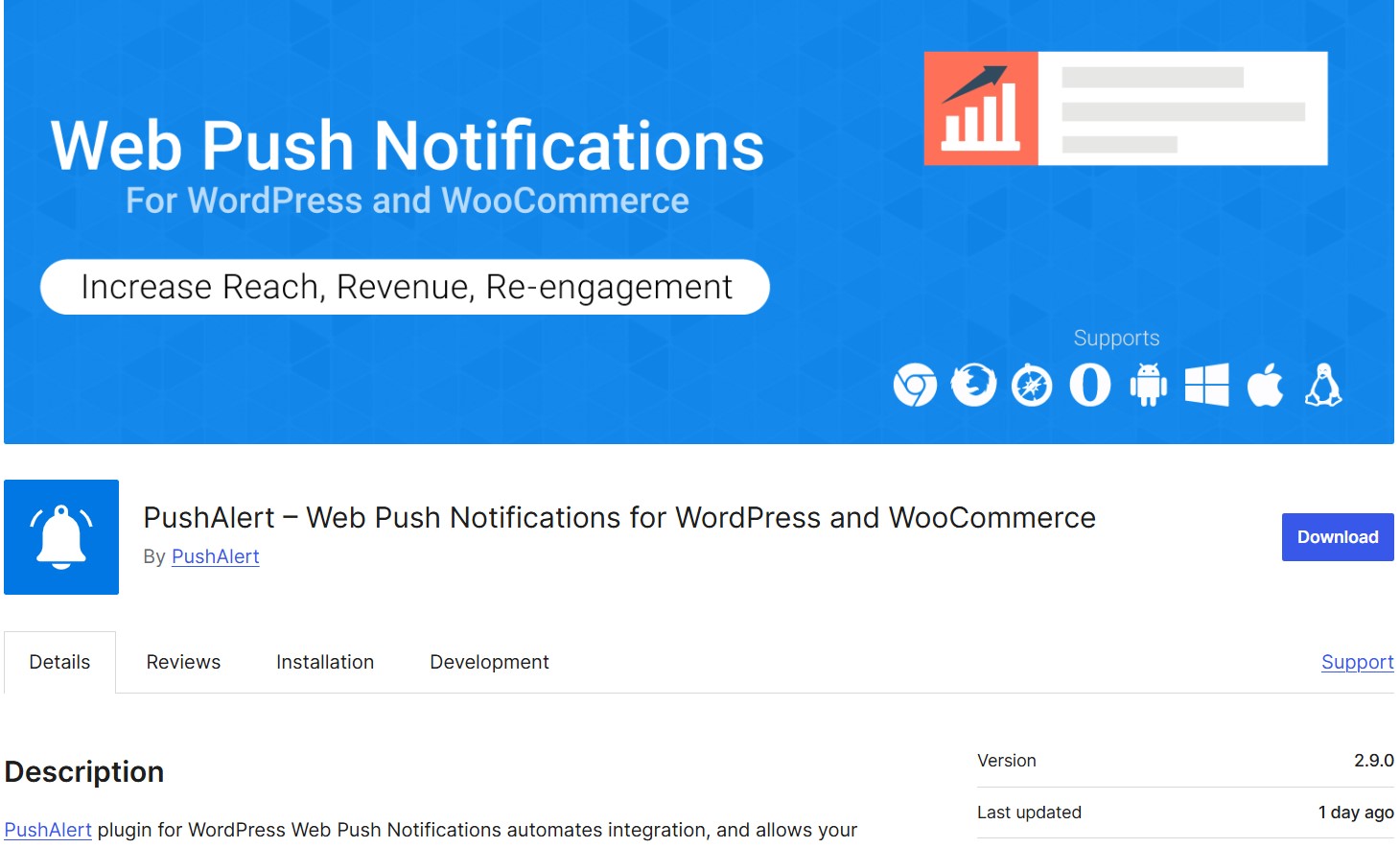 pushalert plugin download page