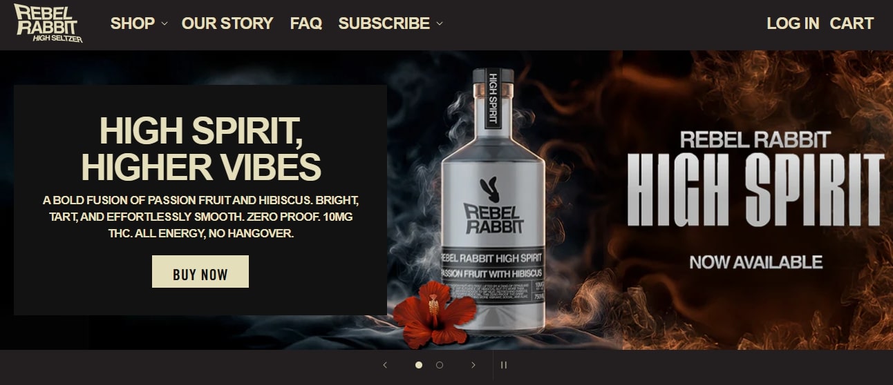 shopify food and beverage stores: Rebel Rabbit Home Page