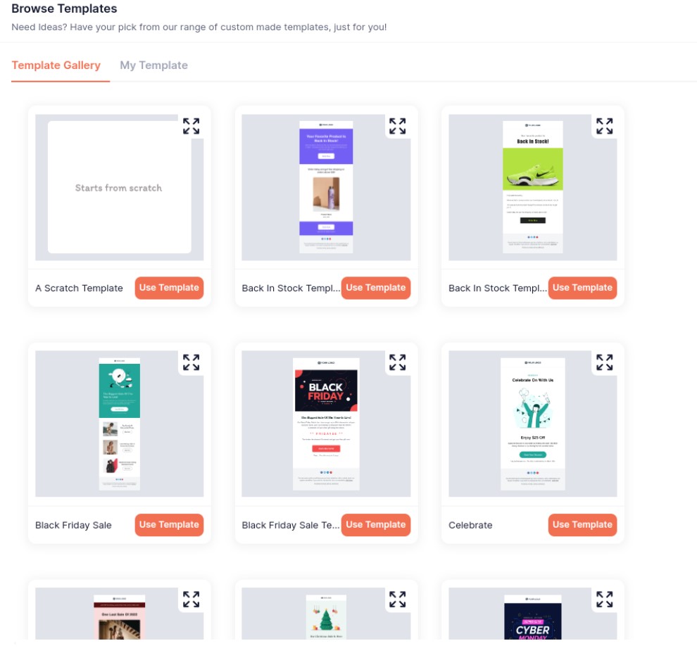 WooCommerrce abandoned cart plugins: retainful template gallery