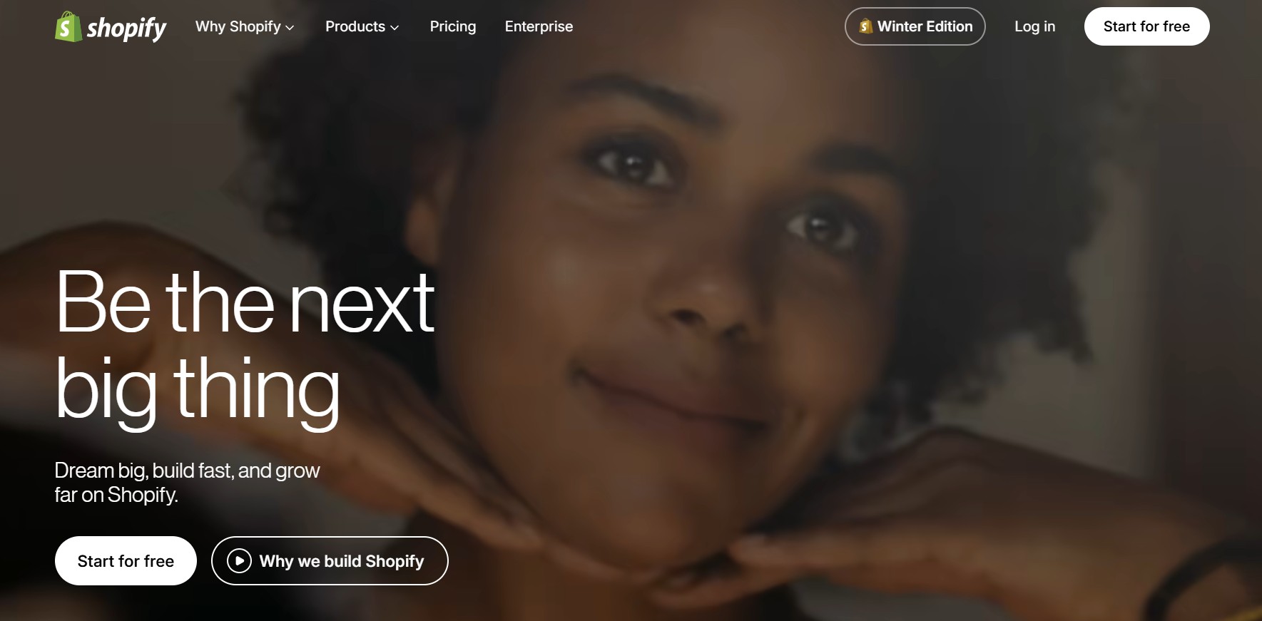 How to sell shoes online: Shopify home page