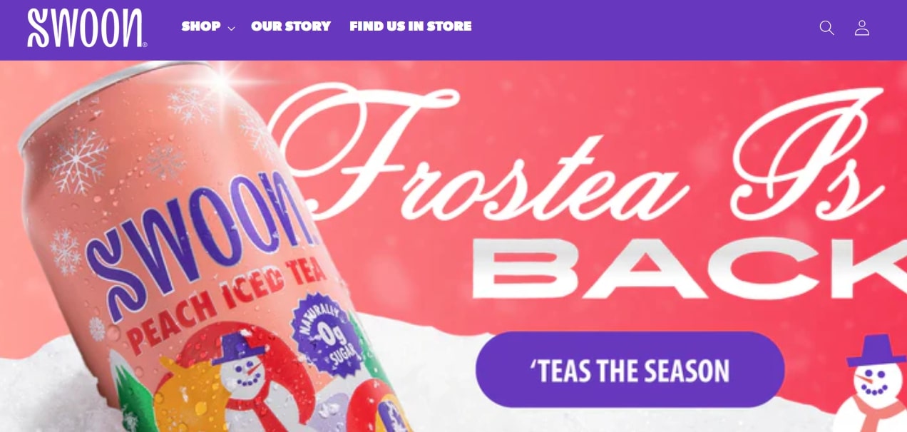 shopify food and beverage stores: Swoon Home Page