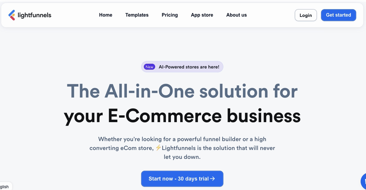 Shopify funnel builder: Lightfunnels home page