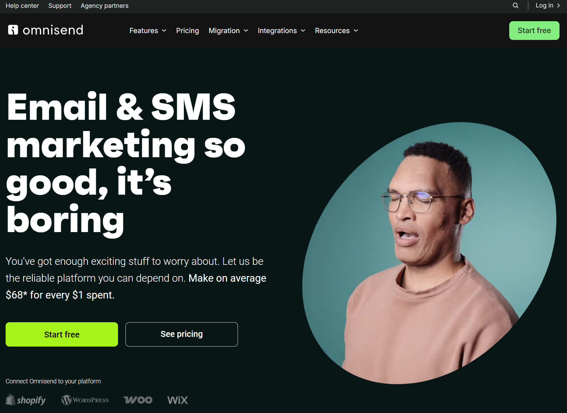 Omnisend vs MailerLite: Omnisend home page