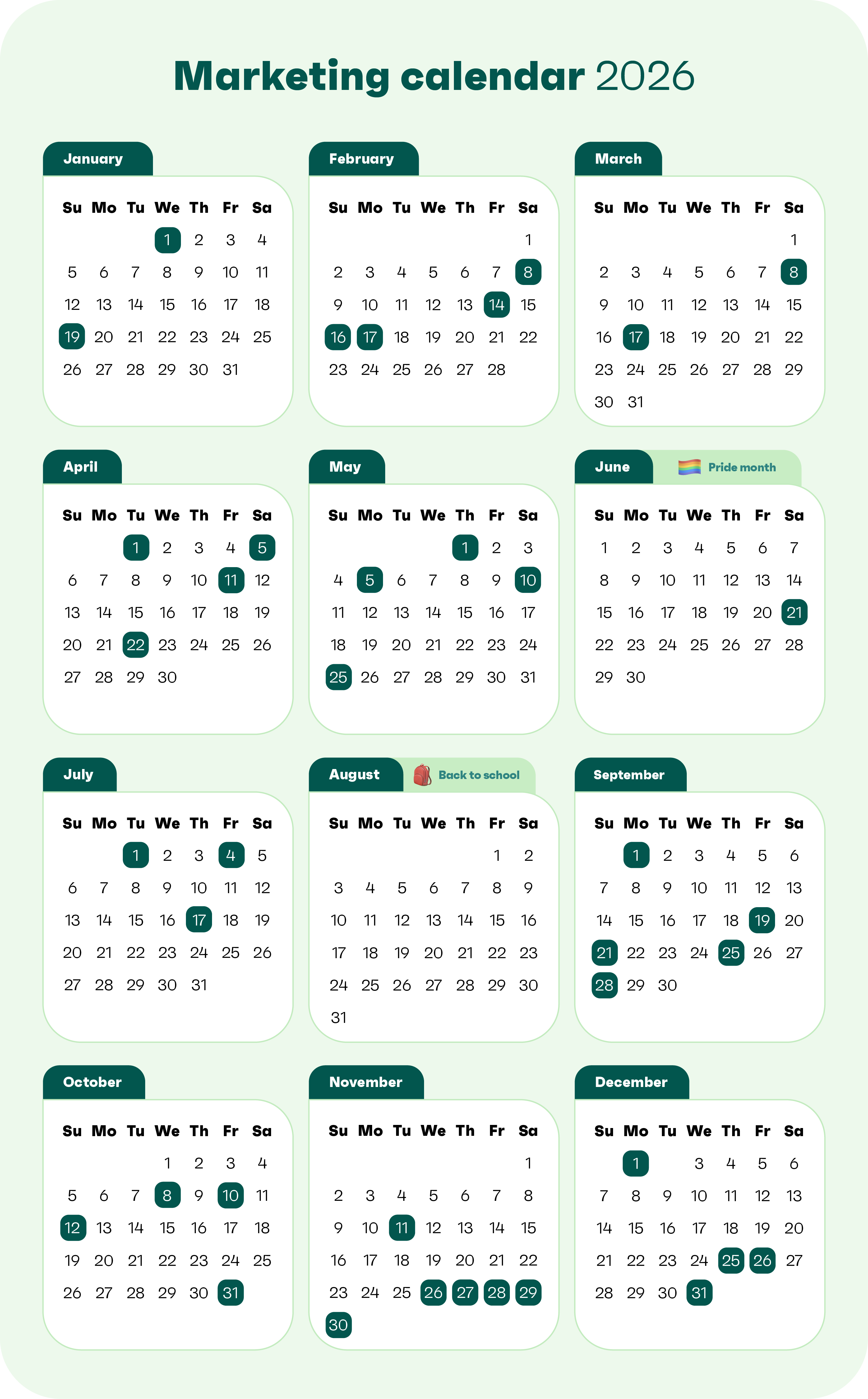 marketing events calendar