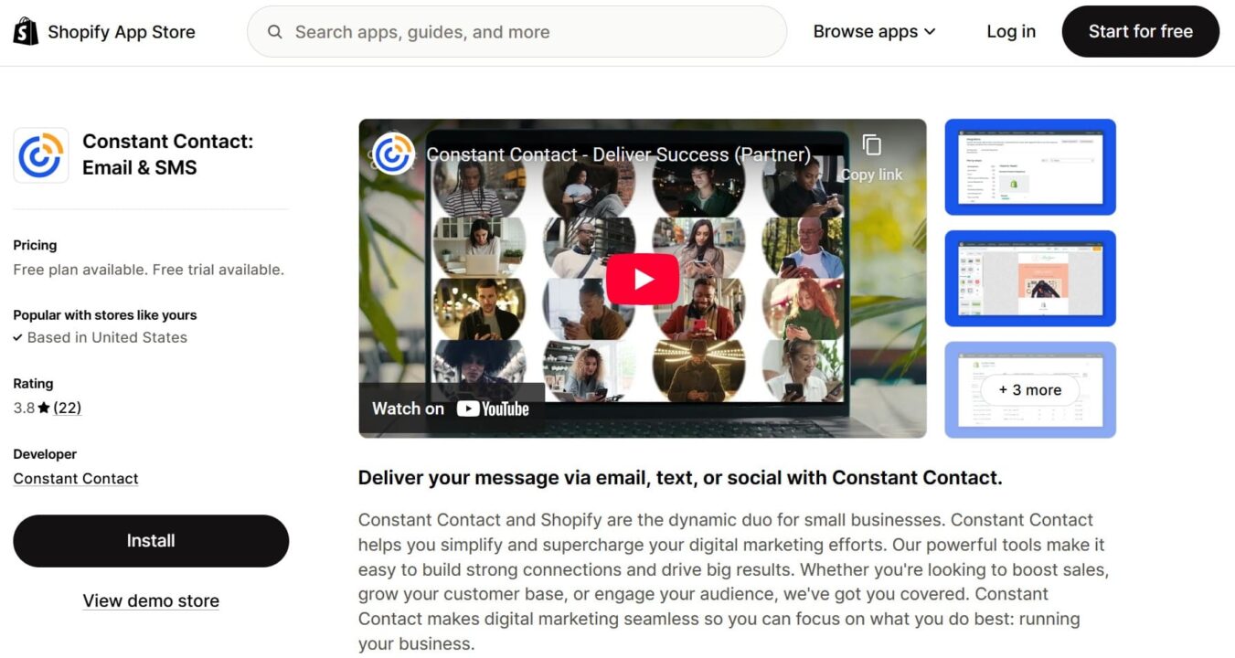 Best email marketing for Shopify: Constant Contact