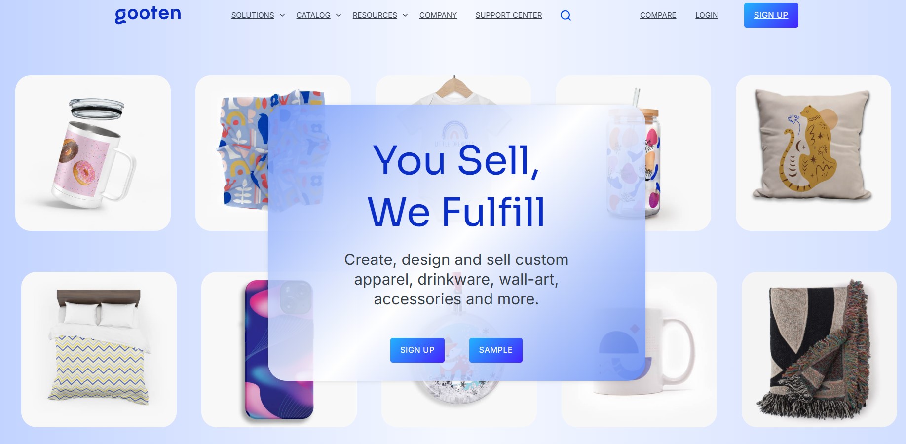 Amazon dropshipping suppliers: Gooten home page