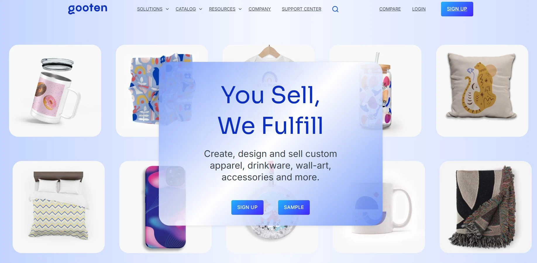 Amazon dropshipping suppliers: Gooten home page