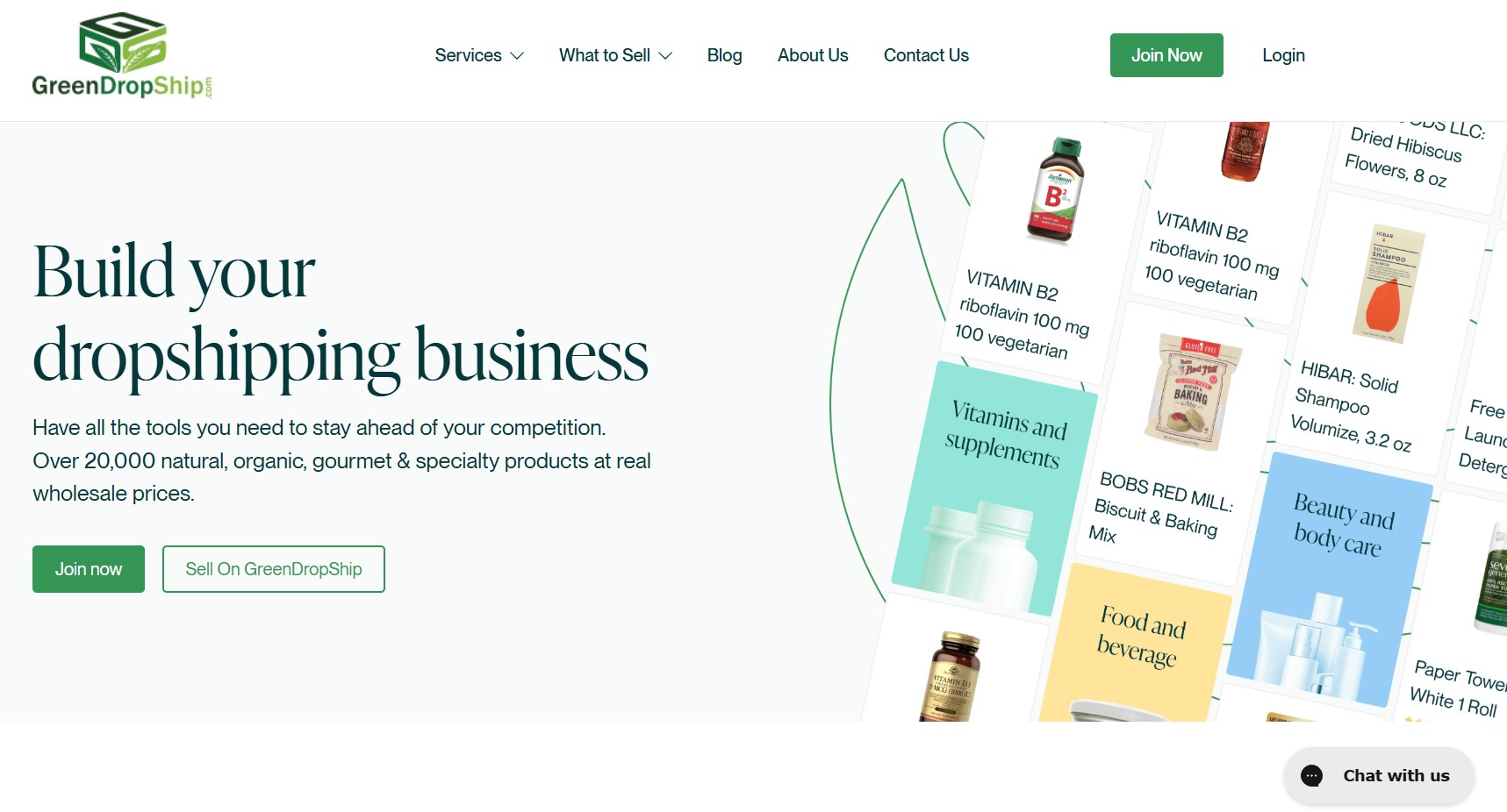 Amazon dropshipping suppliers: GreenDropShip home page