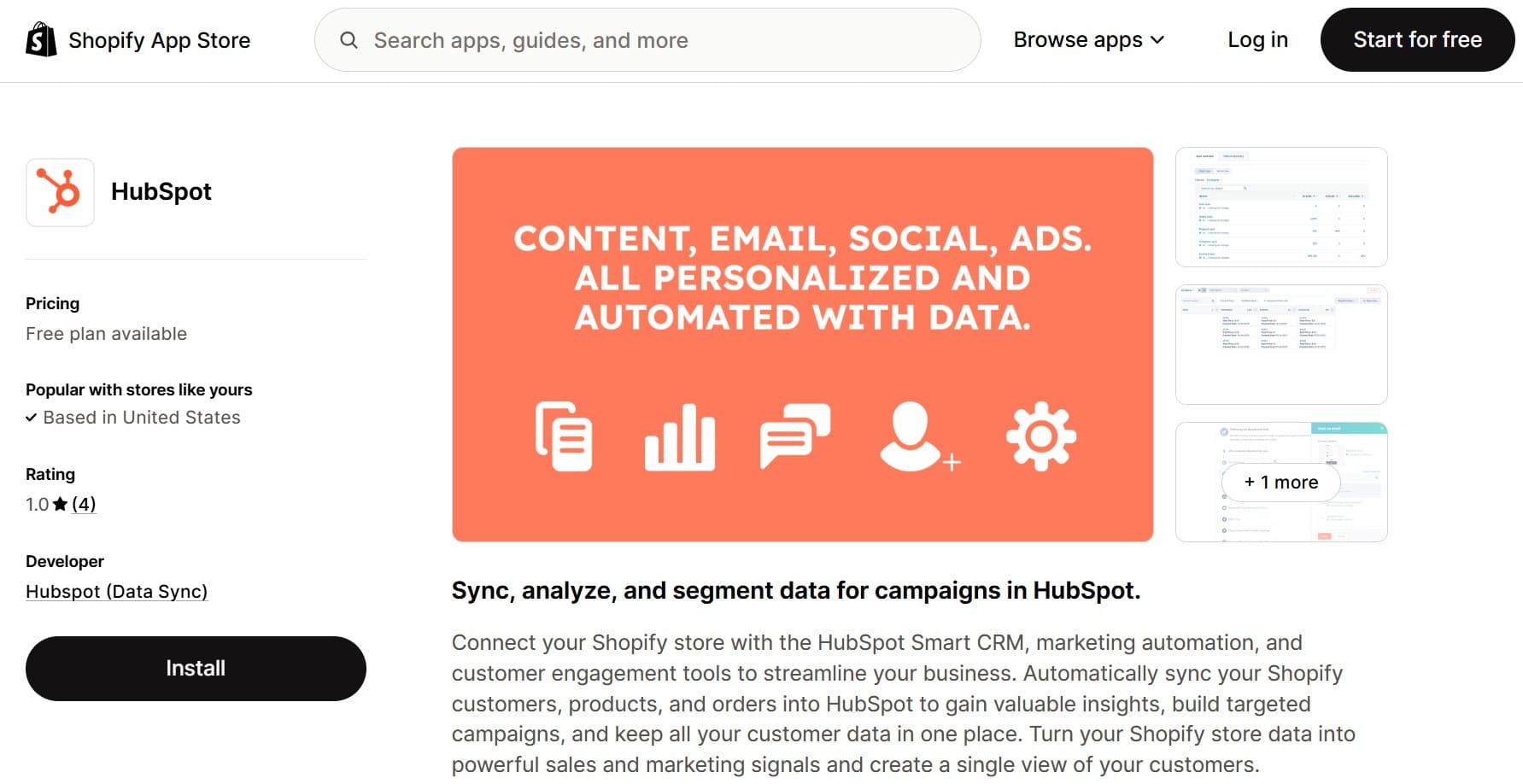 Best email marketing for Shopify: HubSpot