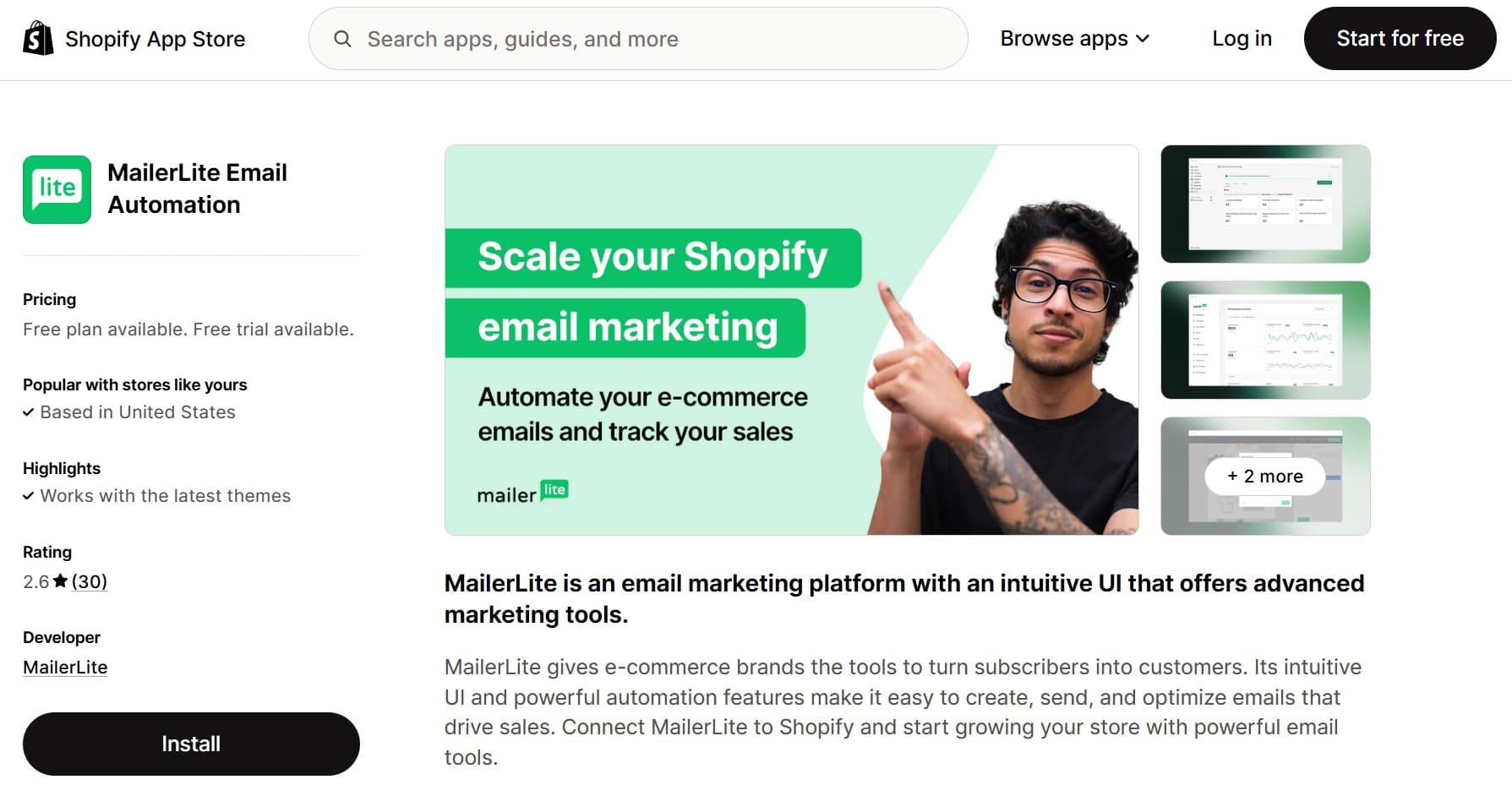 Best email marketing for Shopify: MailerLite