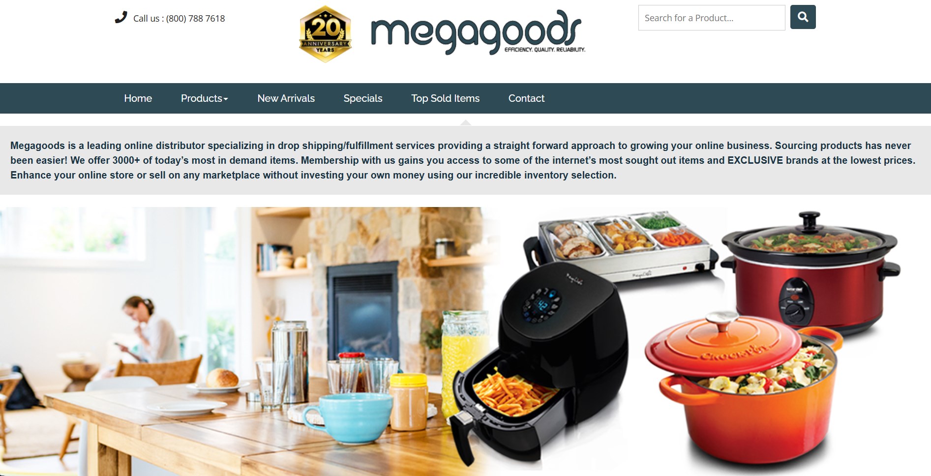 Amazon dropshipping suppliers: Megagoods home page