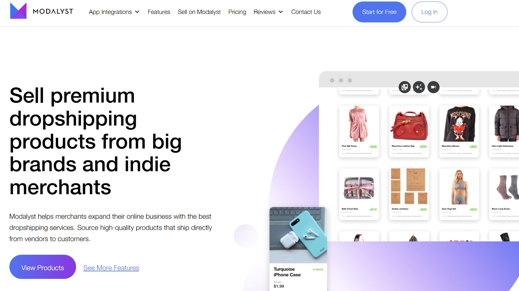 Amazon dropshipping suppliers: Modalyst home page