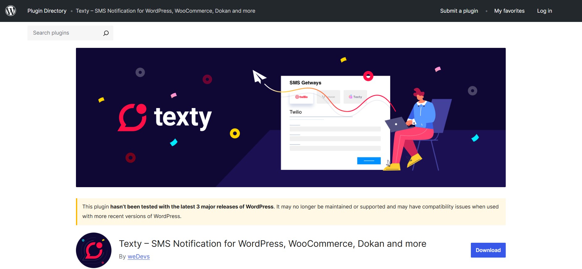WooCommerce SMS marketing: Texty's SMS notification tool for WordPress, WooCommerce, Dokan, and more.