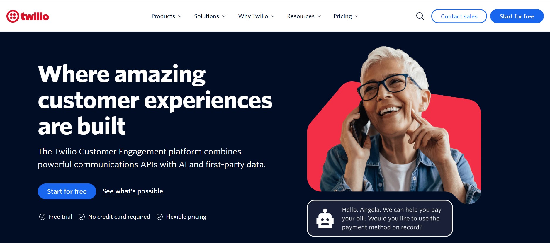 WooCommerce SMS marketing: Twillio home page