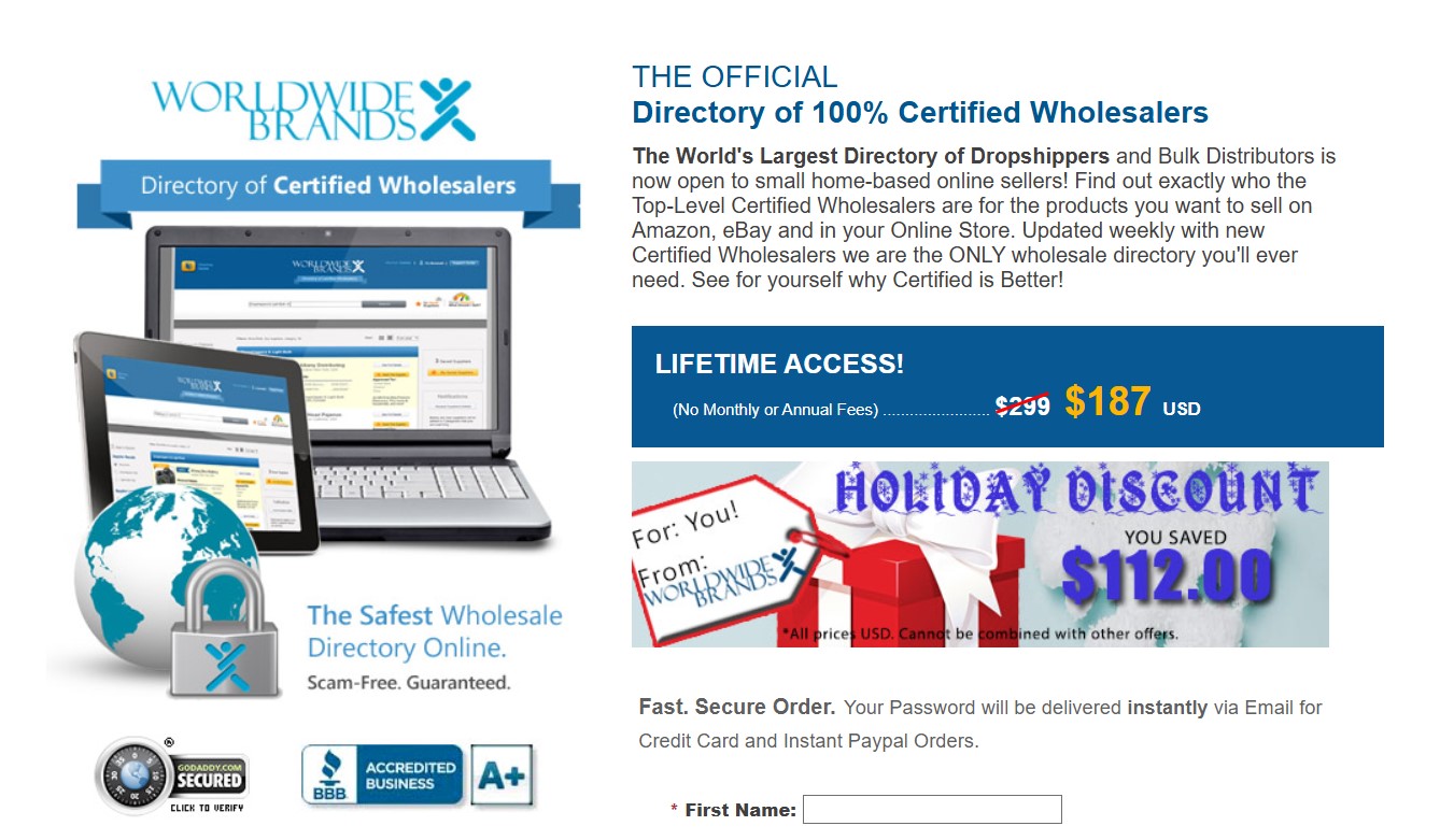 Amazon dropshipping suppliers: Worldwide brands home page