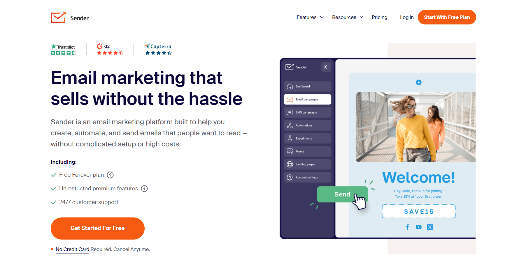 Brevo alternatives: Sender home page