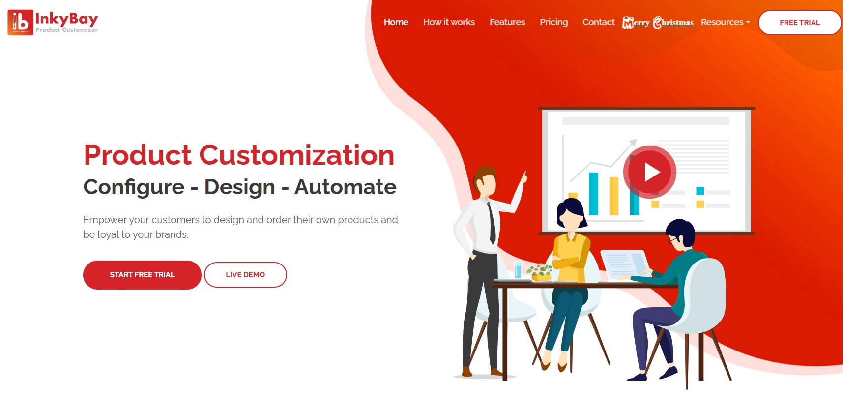 Shopify personalized products: InkyBay home page