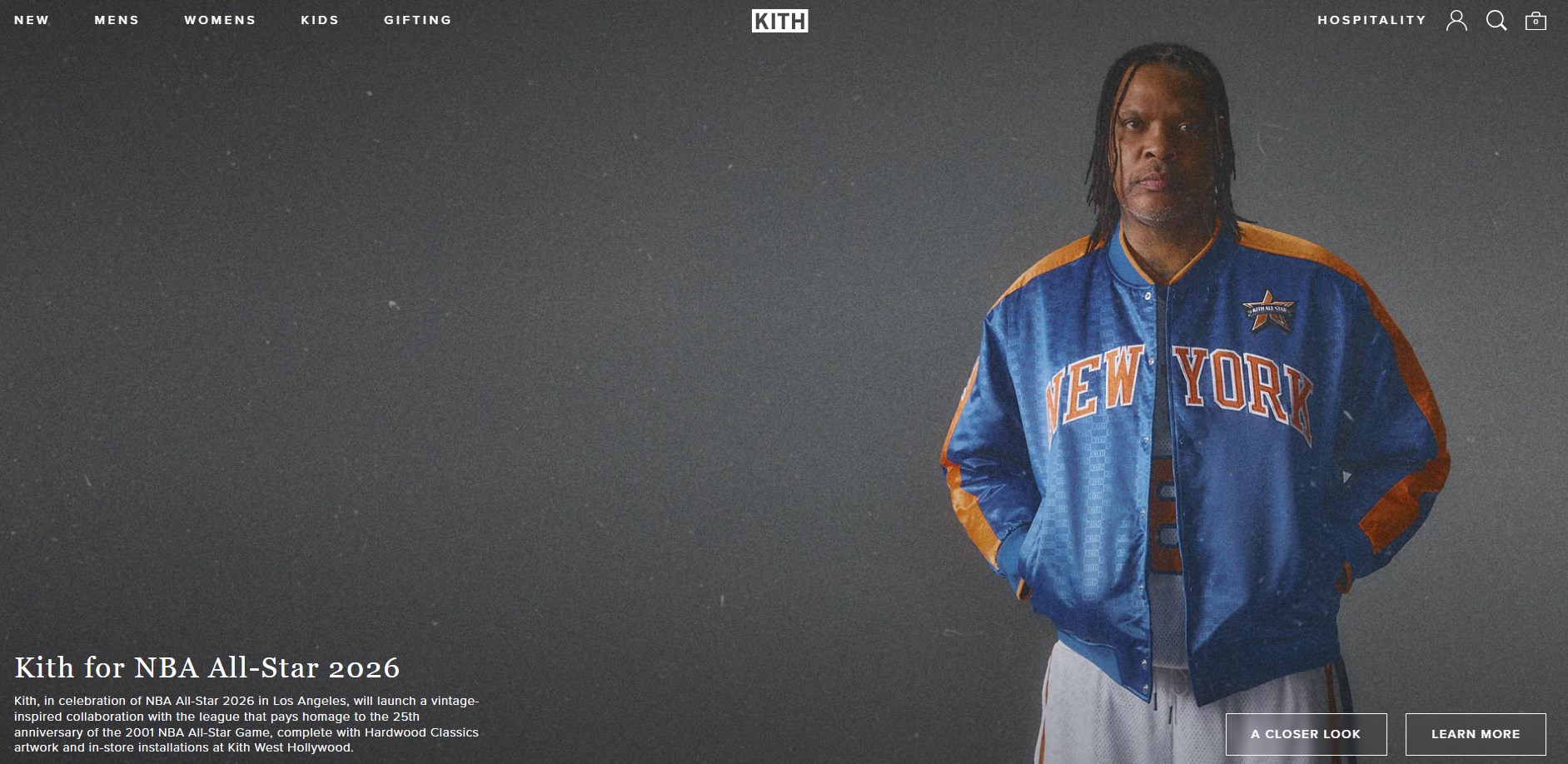 Shopify clothing stores: Kith home page