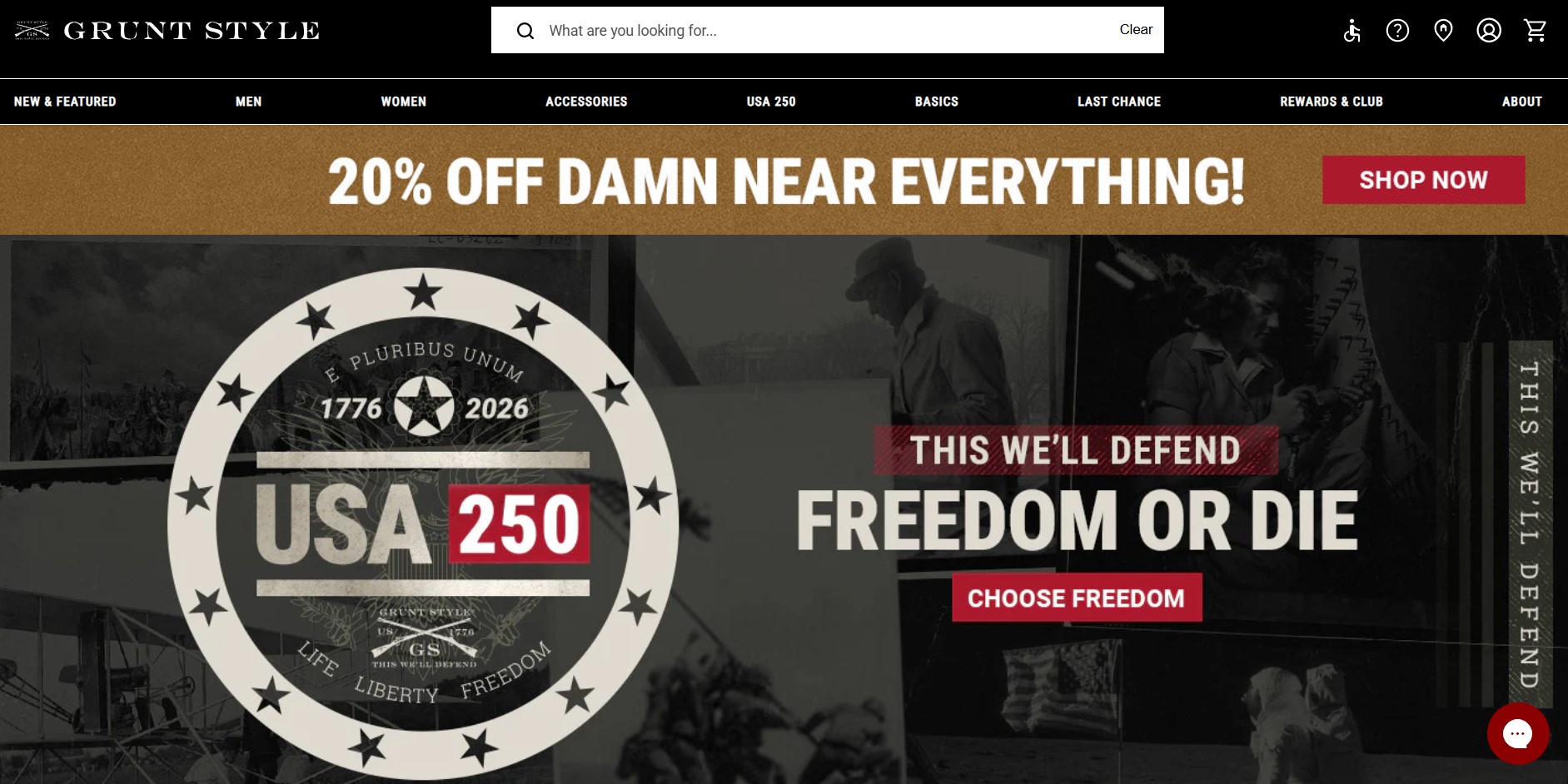 Shopify clothing stores: Grunt Style home page