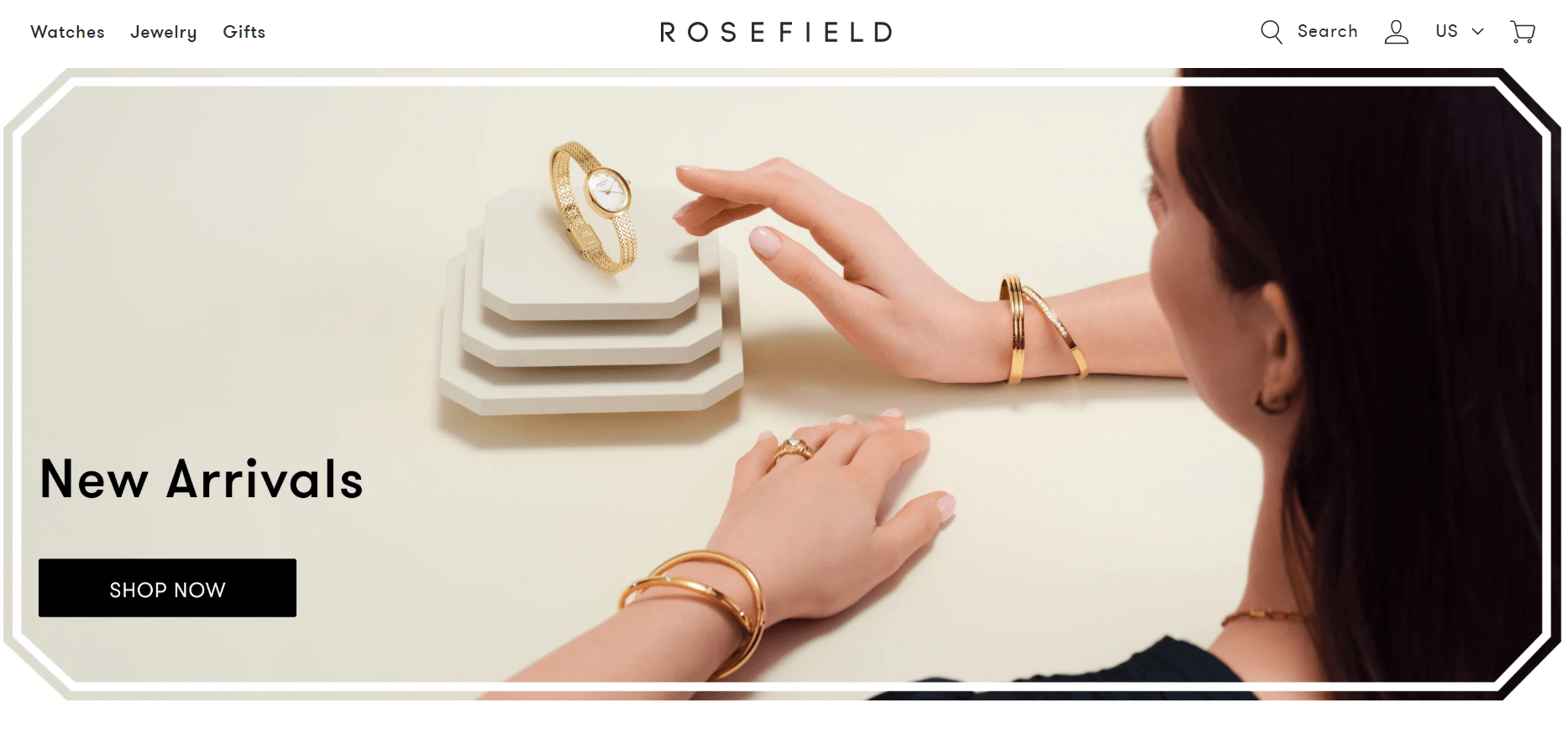 Shopify watch store: Rosefield home page