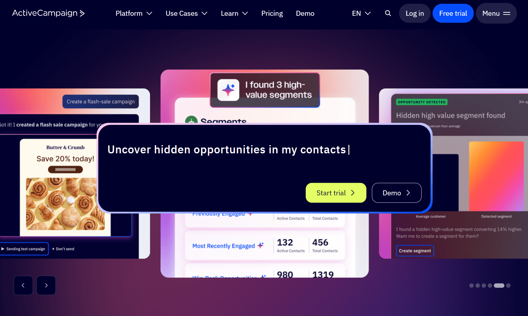 Brevo alternatives: ActiveCampaign home page