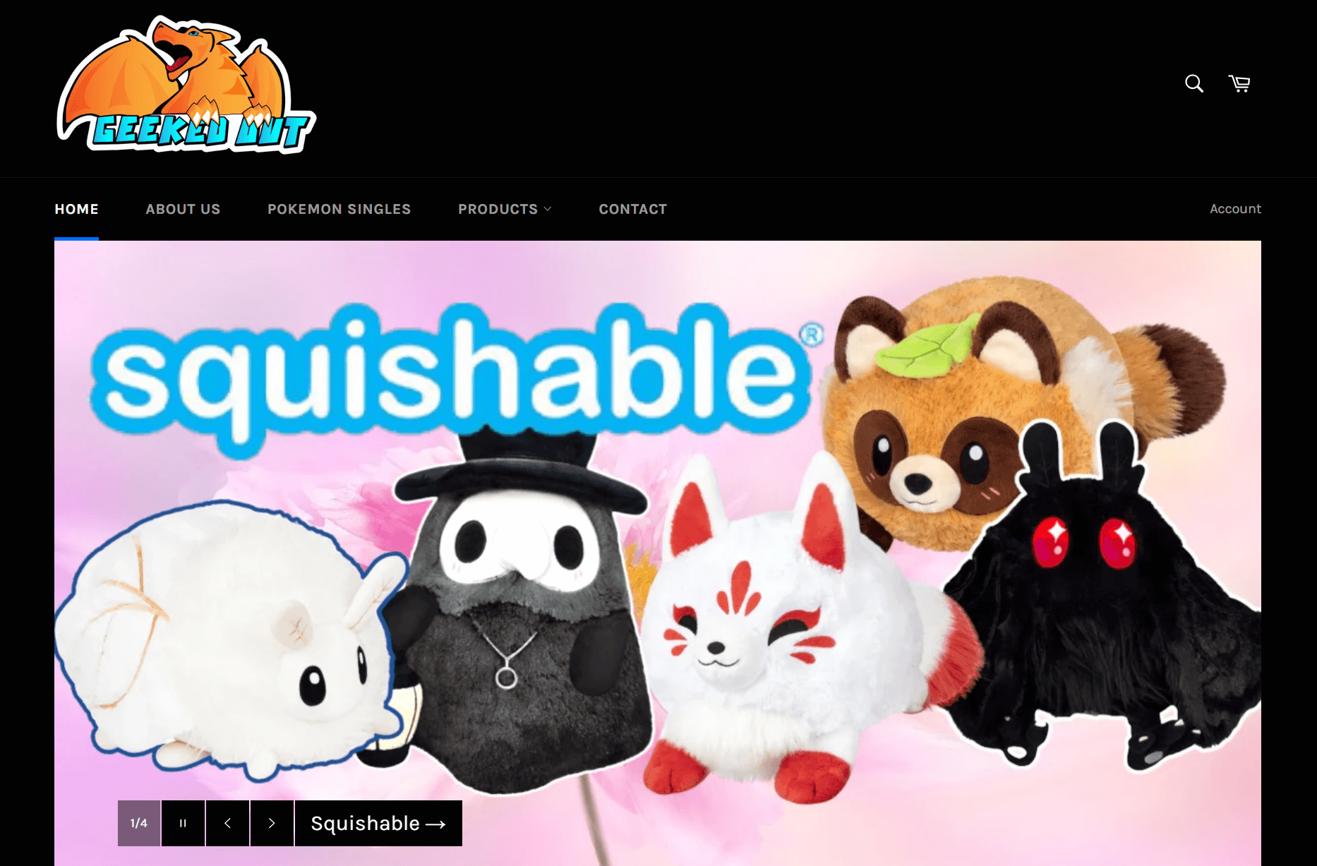 Shopify toy store: Geeked Out Toys home page