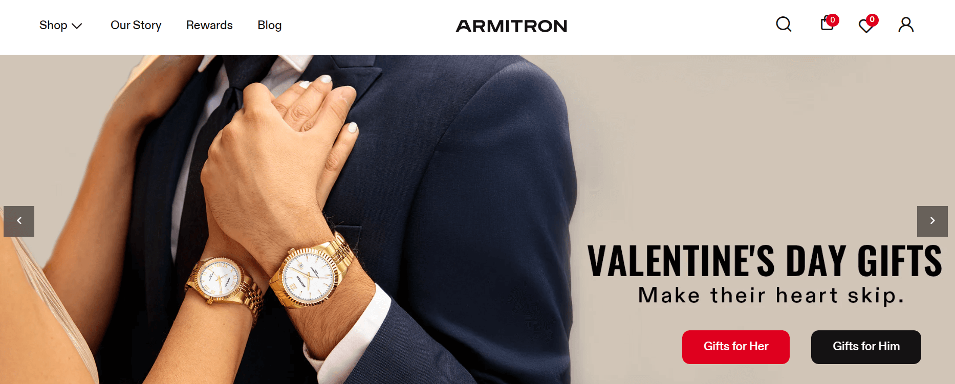 Shopify watch store: Armitron home page