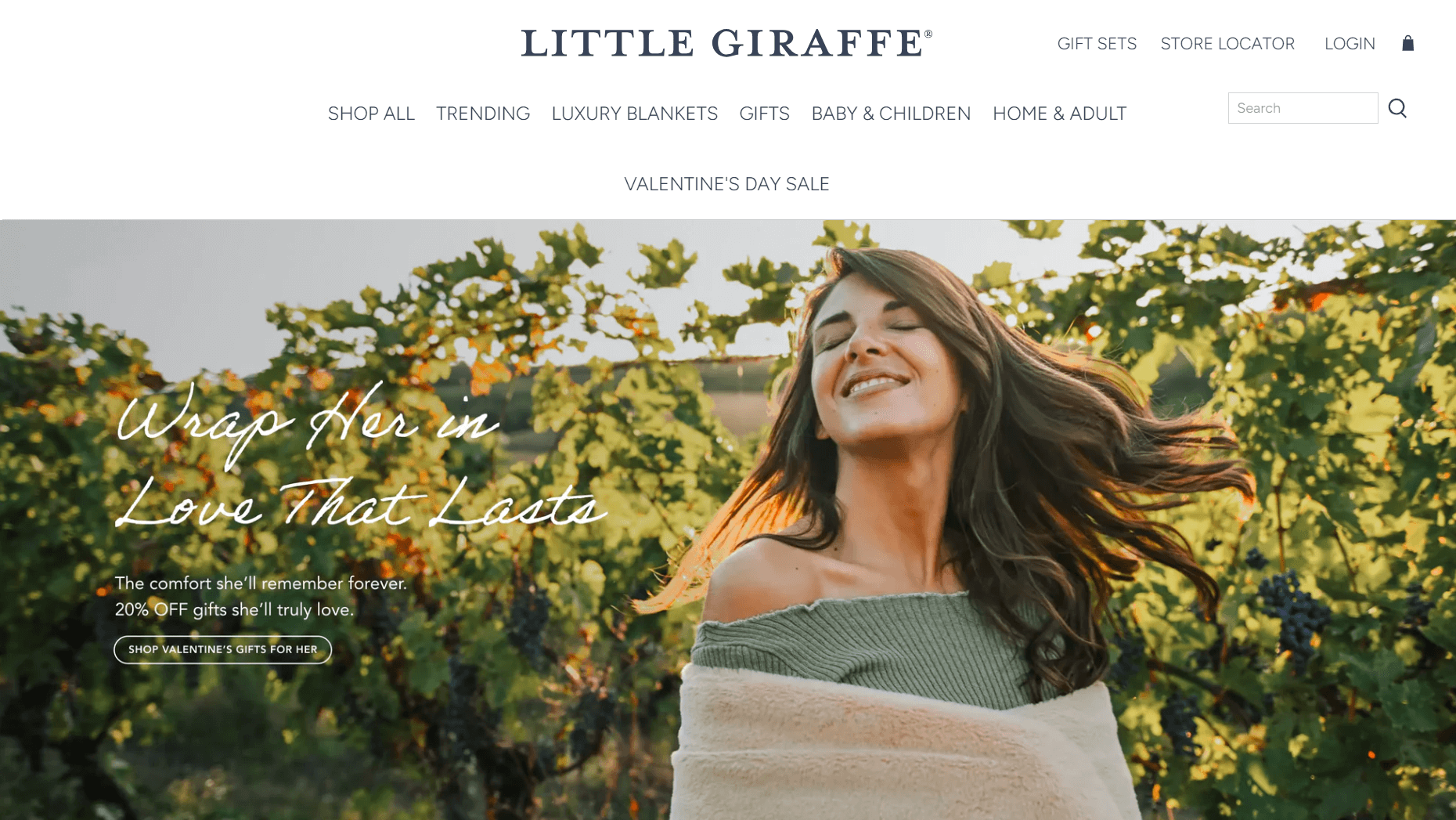 Shopify baby store: Little Giraffe home page
