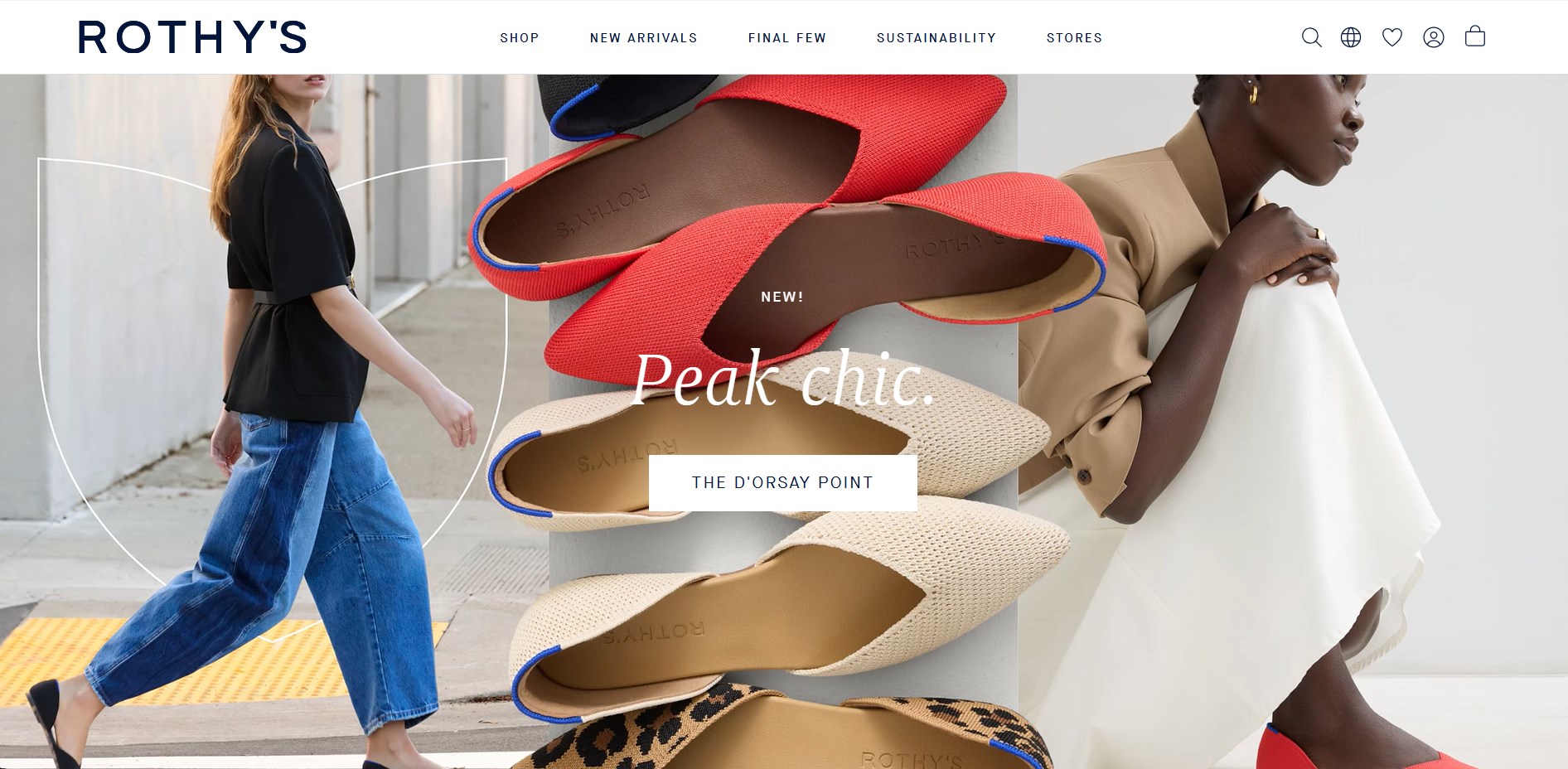 Shopify clothing stores: Rothy's home page