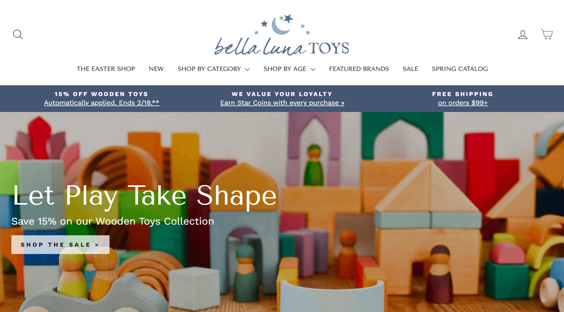 Shopify toy store: Bella Luna Toys home page