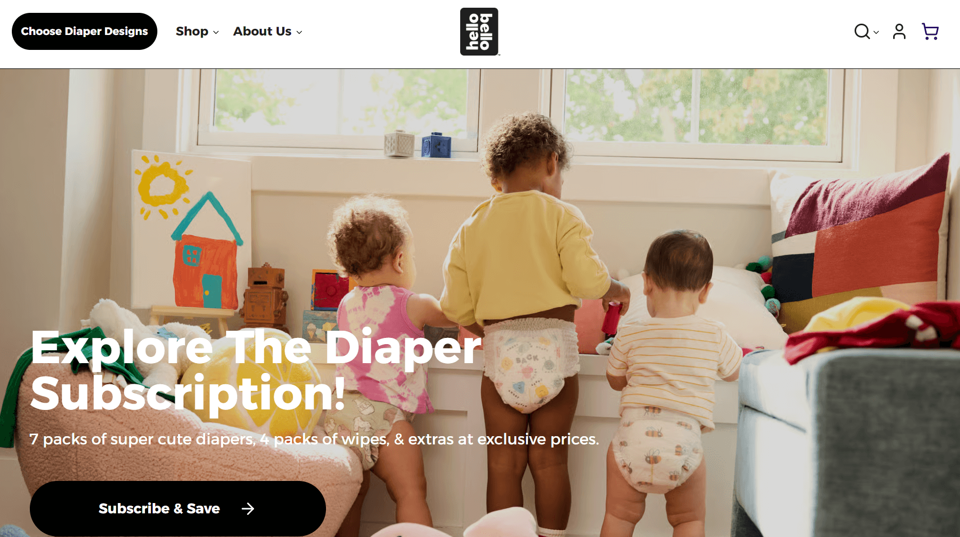 Shopify baby store: Hello Bello home page