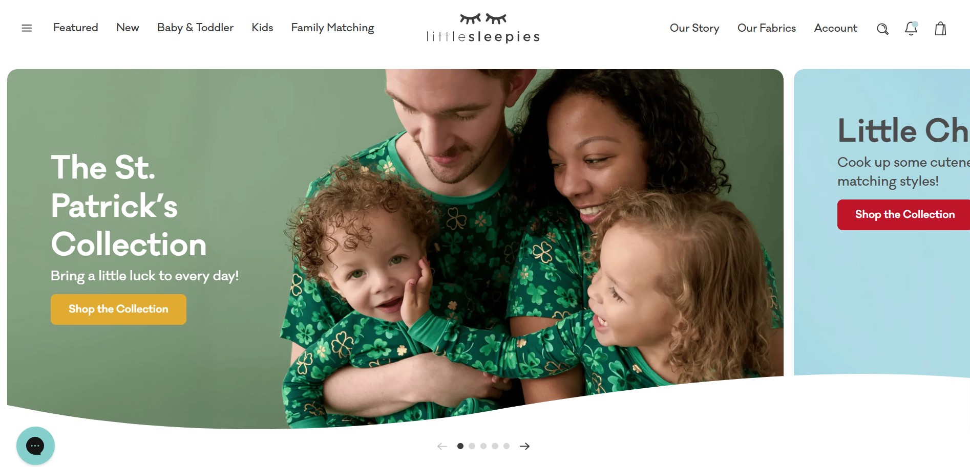 Shopify clothing stores: Little Sleepies home page