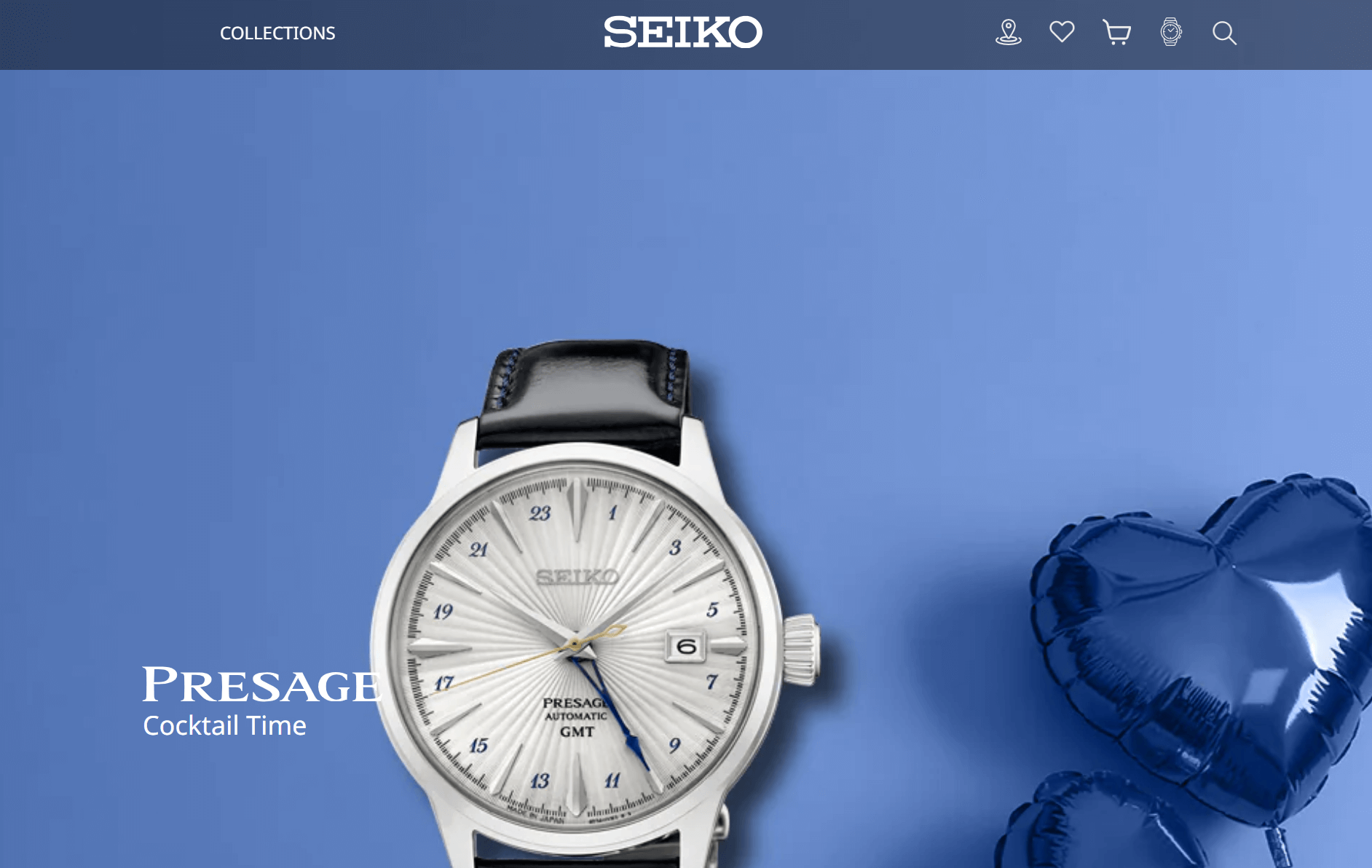 Shopify watch store: Seiko home page