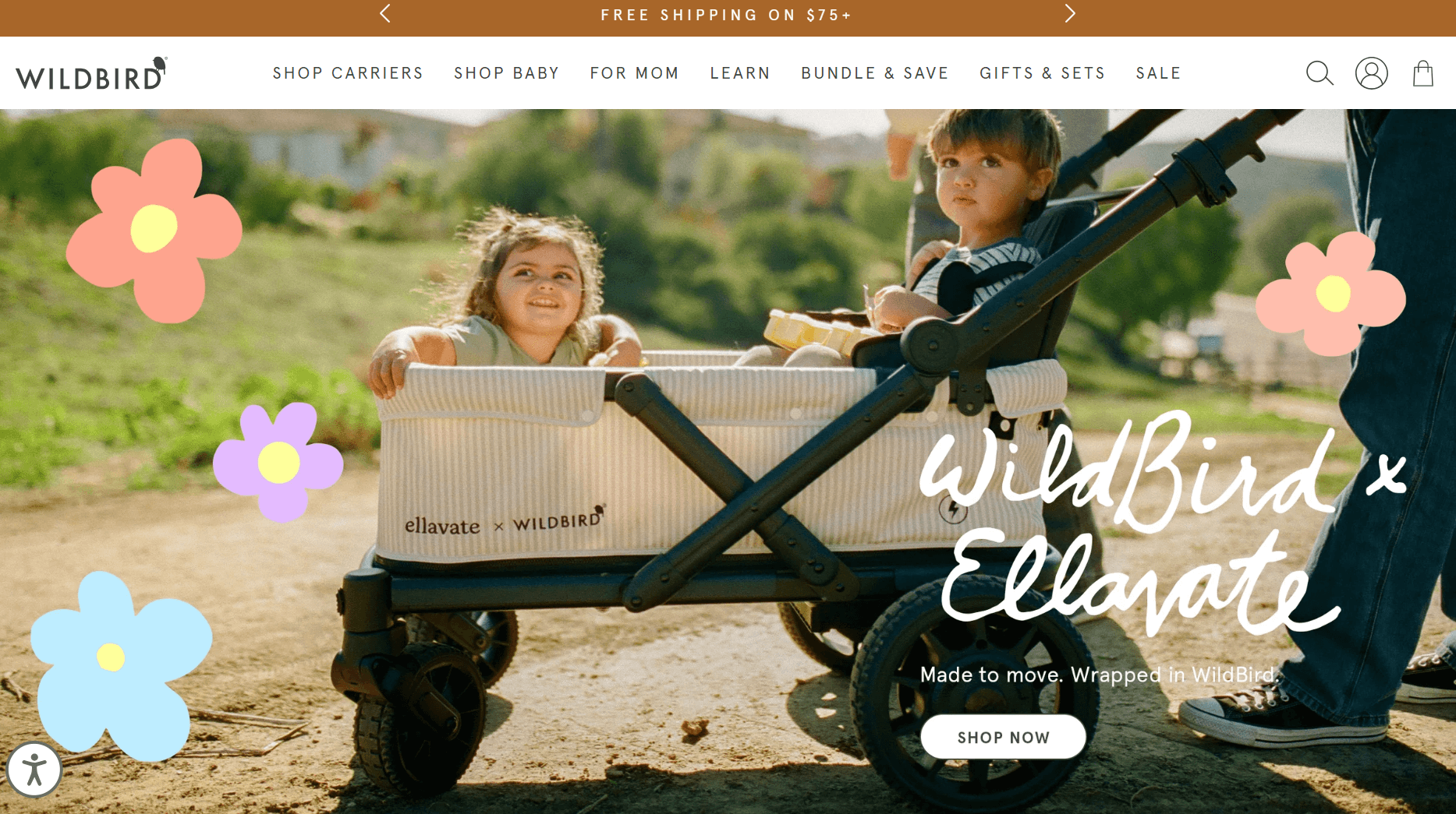 Shopify baby store: WildBird home page