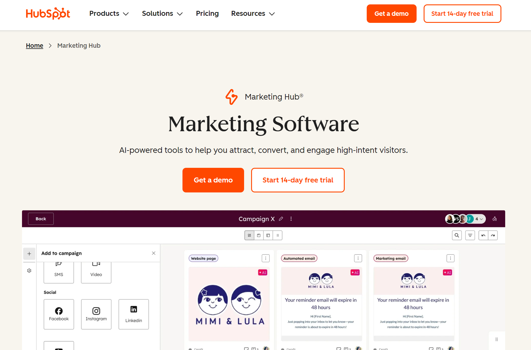Brevo alternatives: HubSpot home page