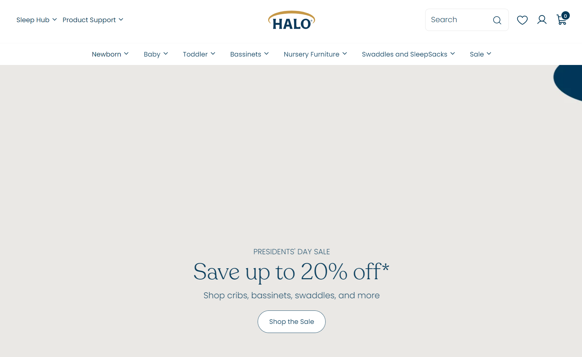 Shopify baby store: Halo Sleep home page
