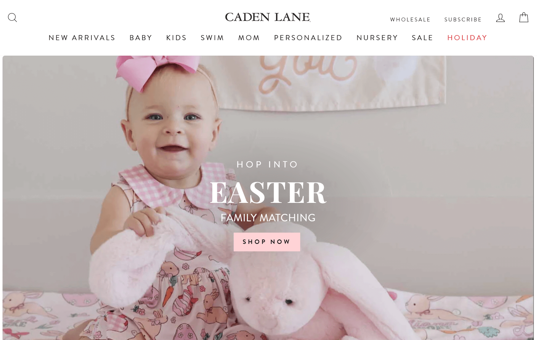 Shopify baby store: Caden Lane home page