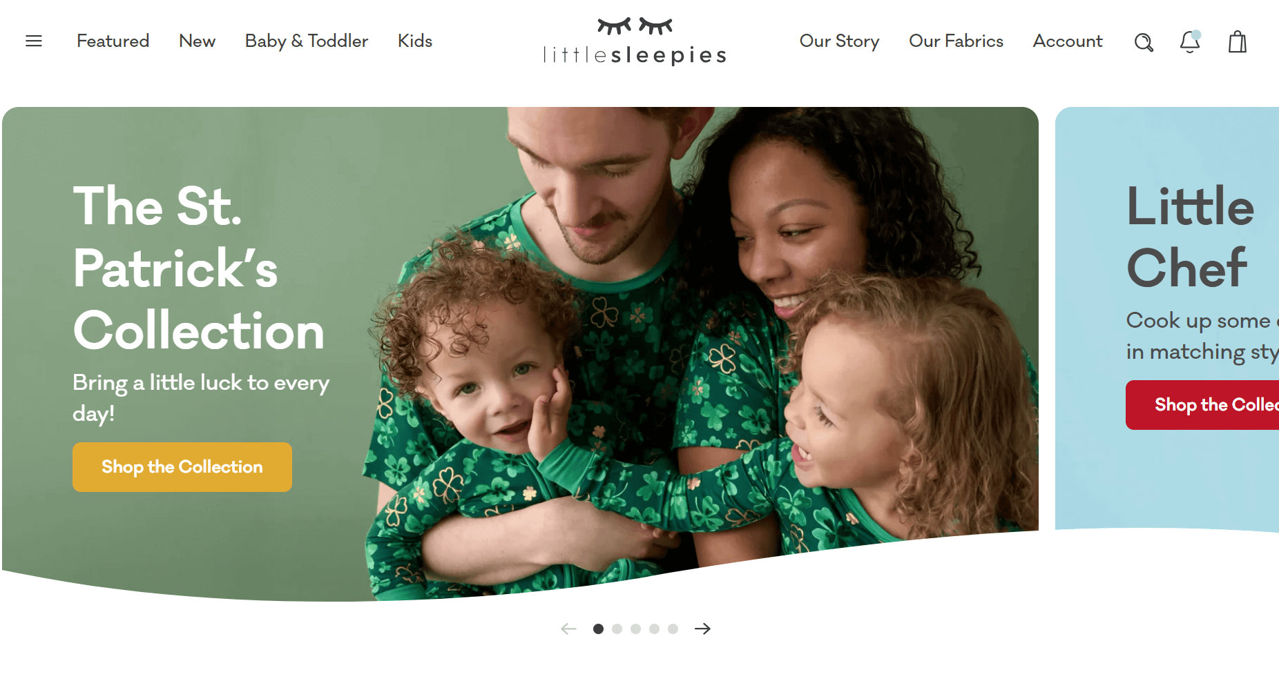 Shopify baby store: Little Sleepies home page