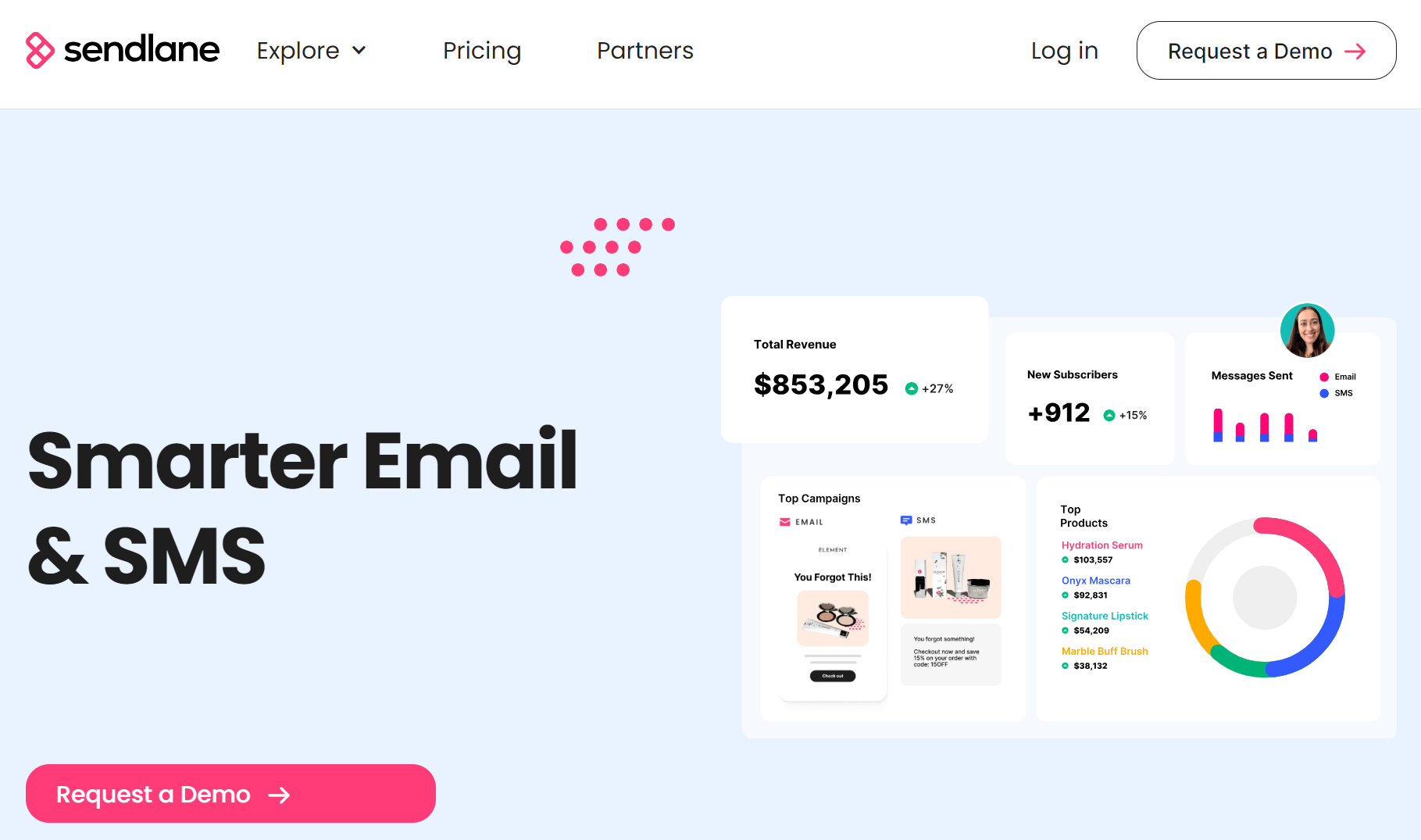 Brevo alternatives: Sendlane home page