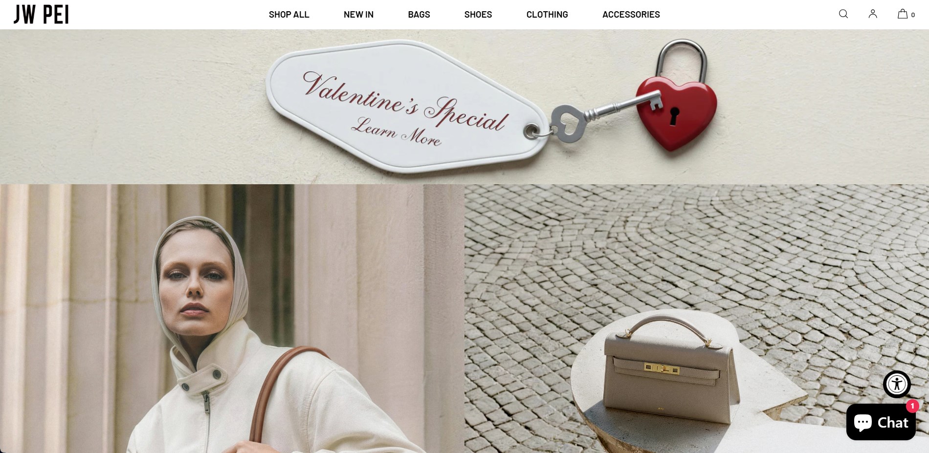 Shopify clothing stores: JW PEI home page