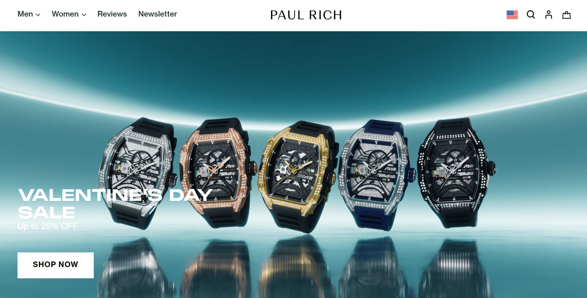 Shopify watch store: Paul Rich home page
