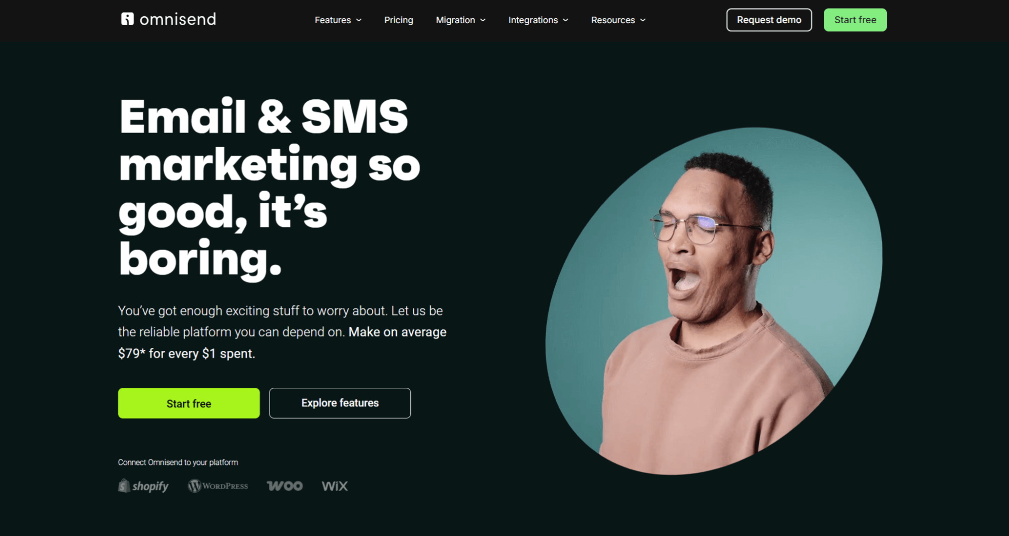 Email automation: Omnisend home page