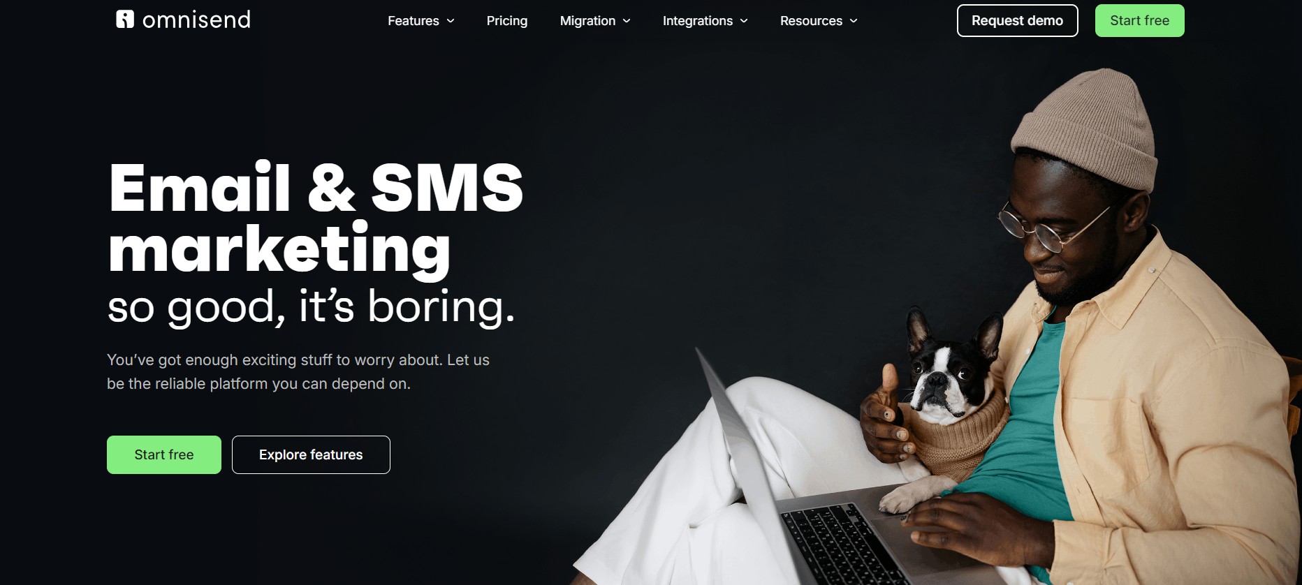 Omnisend vs. MailerLite: Omnisend home page