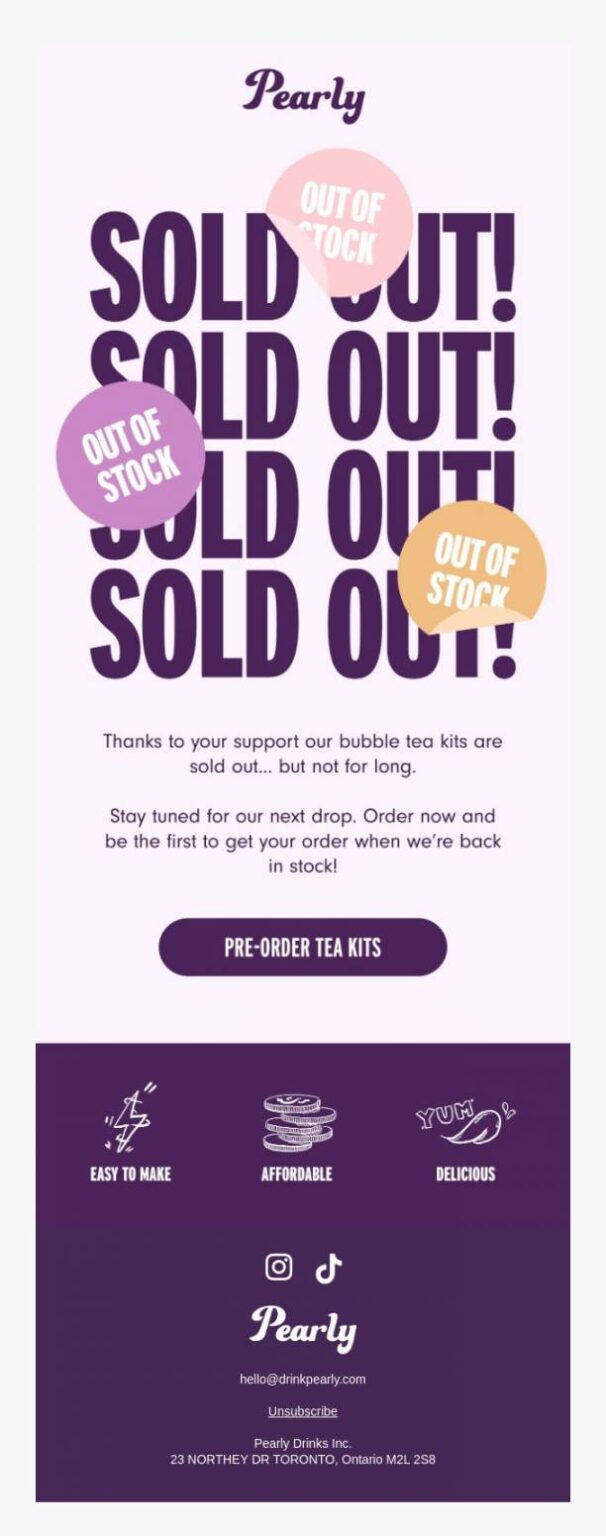 Stock Email Example 7 Out-of-Stock Email Examples That Recover Sales