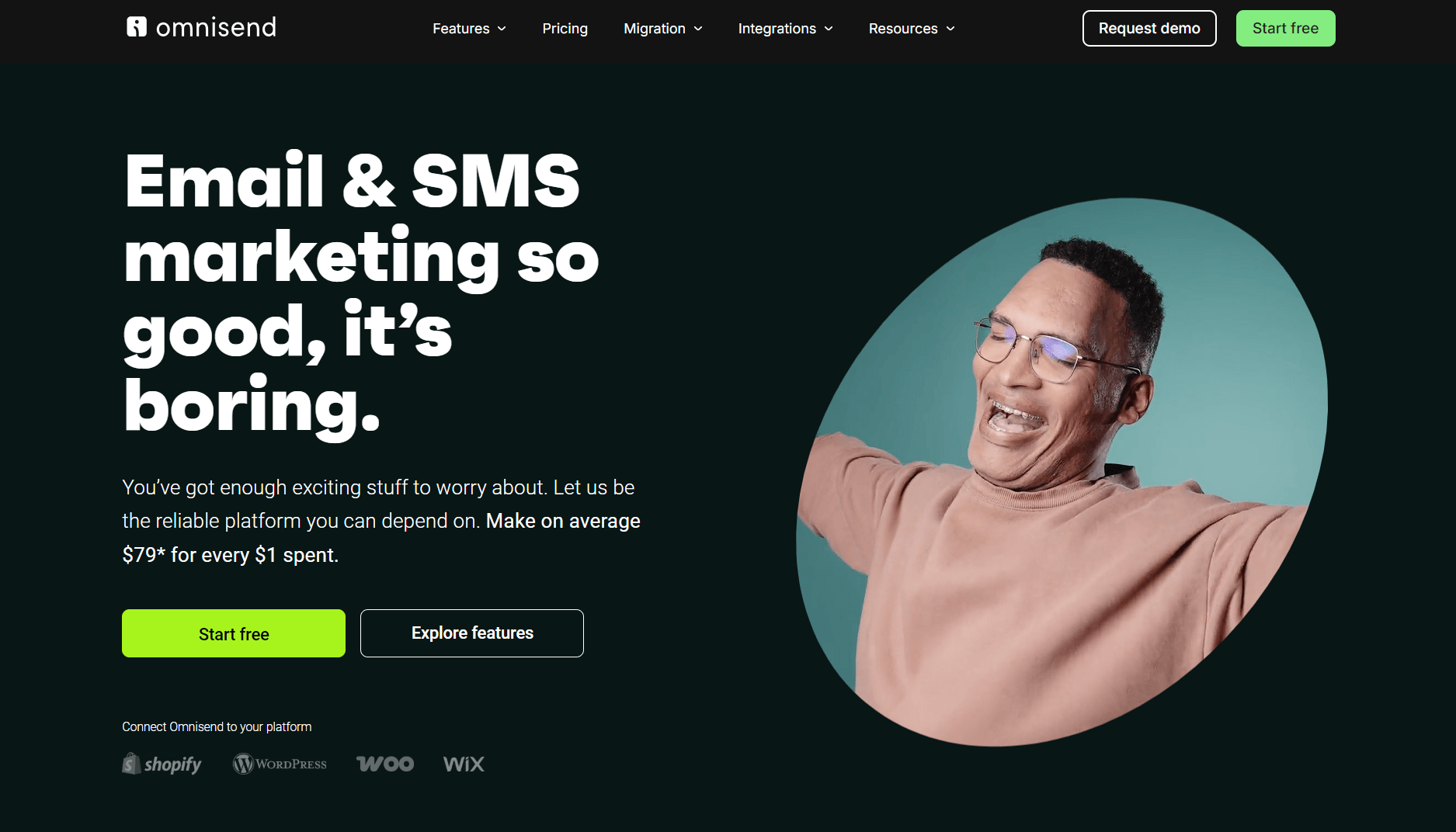 Mailchimp alternatives: Omnisend home page