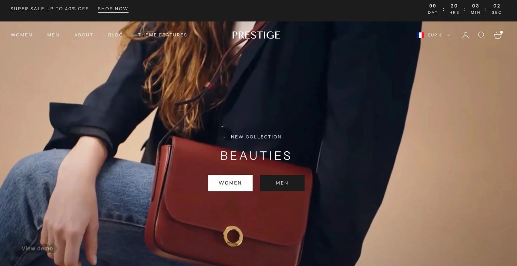 Best Shopify themes: Prestige theme